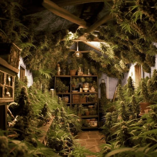 Home Filled with Cannabis Plants