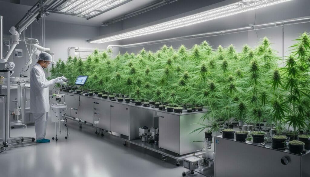 Cannabis Plant in a Lab