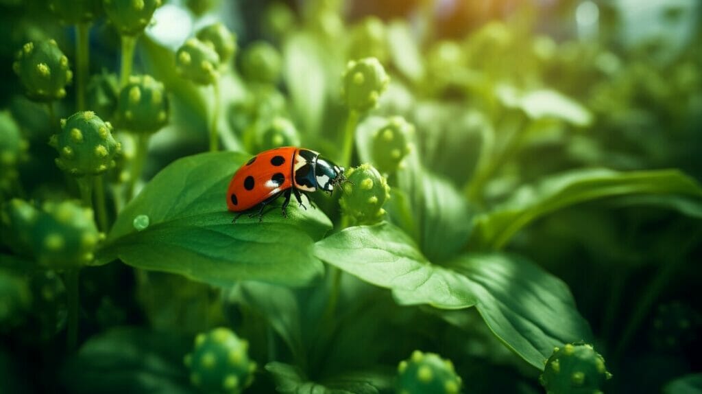 Cannabis Plants with Ladybugs on Them