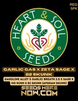 Heart & Soil Seeds - Garlic Gas x Zeta SAGE x 82 Skunk {REG} [5pk]Heart Soil Seeds - Garlic Gas x Zeta SAGE x 82 Skunk REG 5pk