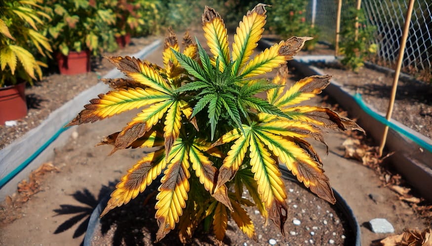 Potassium Deficiency in Cannabis Plants