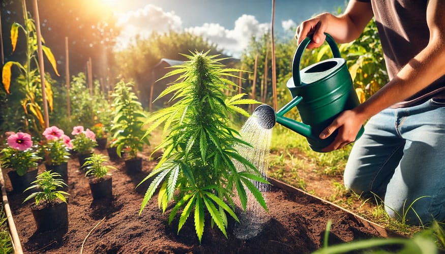 Watering Cannabis Plants