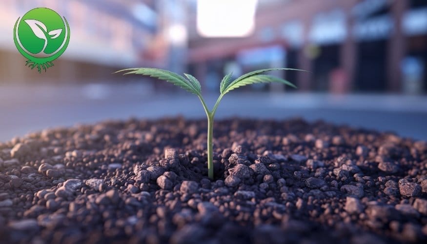 Planted Cannabis Seedling