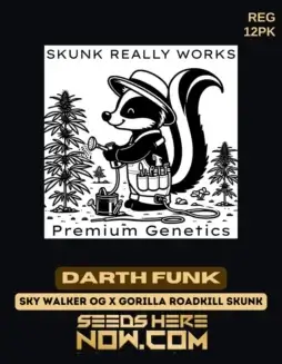 Darth Funk Regular Seeds (space) A Hybrid of Skywalker OG and Gorilla Roadkill Skunk with 25% THC