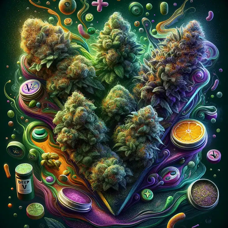 Deep V Cannabis Seeds pack by Thug Pug Genetics featuring earthy and citrus flavors