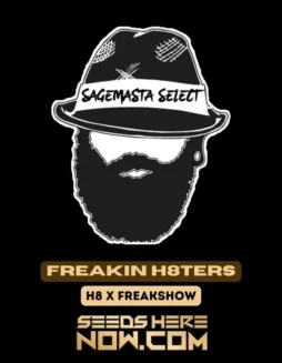 Image of Freakin H8ters cannabis seeds, an Indica(space)dominant hybrid with lemon zest and fuel aroma