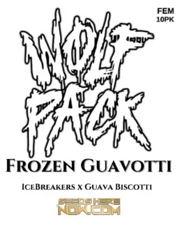 Frozen Guavotti cannabis seeds by Wolfpack Selections, a hybrid strain with tropical aroma and high THC content