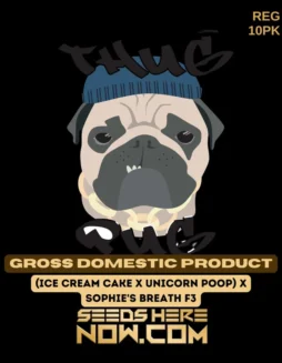 Gross Domestic Product regular cannabis seeds by Thug Pug Genetics, hybrid strain with 25% THC
