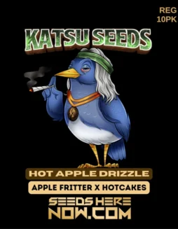 Close(space)up image of Hot Apple Drizzle cannabis seeds by Katsu Seeds
