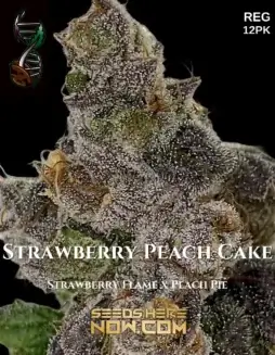 Strawberry Peach Cake cannabis seeds packaging by Green Fire Genetics