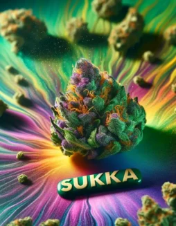 SuKKA cannabis seeds by Envy Genetics, featuring citrus, pine, diesel aromas with powerful THC levels of 20(space)25%