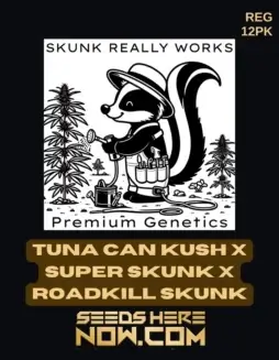 Packaging of Tuna Can Kush x Super Skunk x Roadkill Skunk Regular Cannabis Seeds