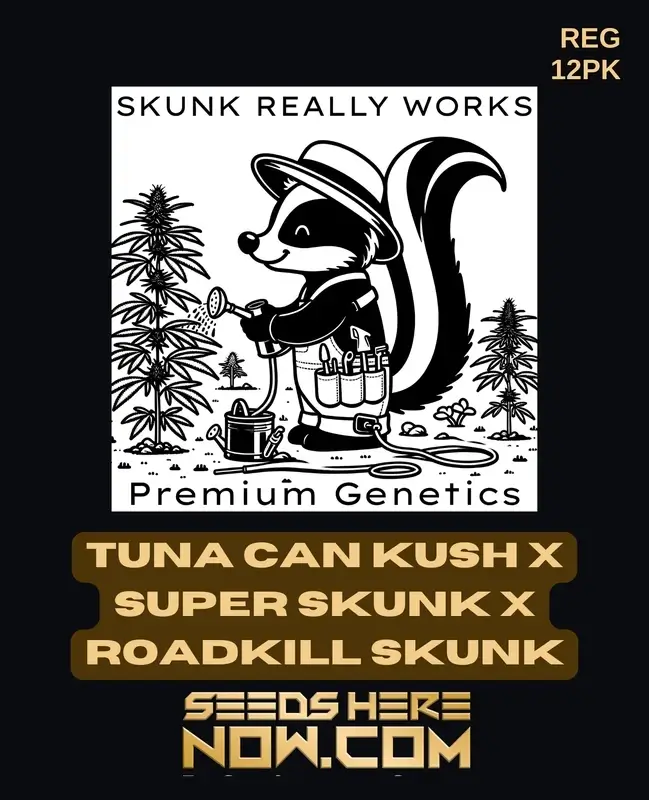 Packaging of Tuna Can Kush x Super Skunk x Roadkill Skunk Regular Cannabis Seeds